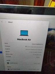 2019Apple MacBook Air 1.8GHz 雙核心 i5原廠充電器外表九成新可以用到五個小時