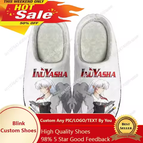 Anime Inuyasha Kikyō Home Cotton Custom Slippers High Quality Mens Womens Plush Fashion Casual Keep 
