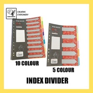 Premier Paper Index Divider 5/10 Tabs Colours / Index Divider 10c (Value Pack)