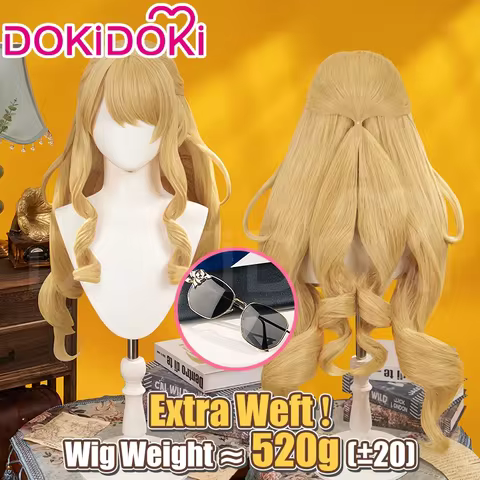 IN STOCK Navia Wig Game Genshin Impact DokiDoki Women Blond Long Hair Fontaine Navia Free Wig Cap Na