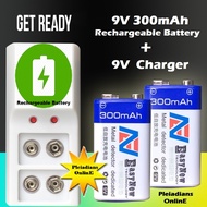 HOMIEE 9V 300mAh NI-MH Rechargeable Battery Charger 9V Smart Charger Toy Remote Pengecas Bateri