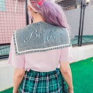 Be Mine Sailor Girl Detachable Collar Harajuku Aomoji Schoolgirl Kawaii Denim Gyaru Japan Cute Text