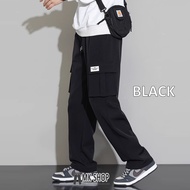 MKSHOP cargo pants men Ice Slik Drawstring 4 Pockets Buggy Loose Cool and Comfortable Pants Seluar K
