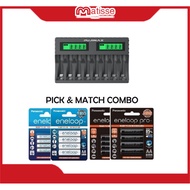 Eneloop NiMH NiCD AA/AAA Batteries with 8 Slots Battery Charger Single Charge LCD Indicator Charger