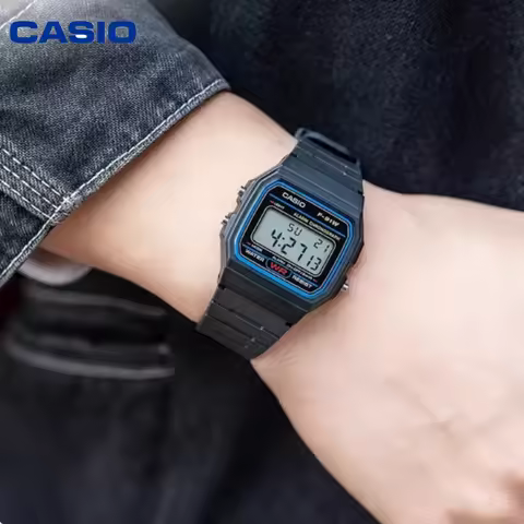 Casio F-91W Original Design Digital Watch Waterproof LED Wristwatch with Daily Alarm & Hourly Chime 