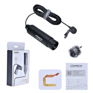 COMICA CVM-V02C XLR 48V Phantom Power Cardioid ไมโครโฟนสายคล้องคอพร้อมคลิปปกกระจกหน้ารถและกันลมไมโคร
