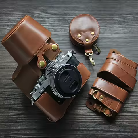 Luxury Pu Leather Nikon ZFC Camera Case Bag For Nikon ZFC Z-fc Open Battery Strap Mini Case