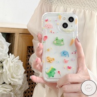 VC Funny Frog Animal Casing iPhone 11 Airbag Shockproof Clear Phone Case Compatible for iPhone 14 Pr