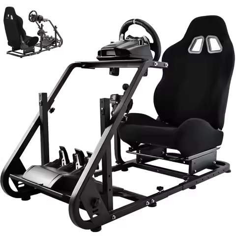 G29 Racing Simulator Cockpit with Seat Fit for Logitech/Thrustmaster/Fanatec G25 G27 G923 T150,Steer