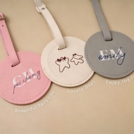 Free Custom Creative Suitcase Labels for Check-in Leather Round Boarding Pass Luggage Tags