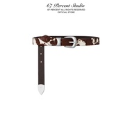 67PERCENT/67% Cowhide Patterned BELT - LEATHER COW BELT
