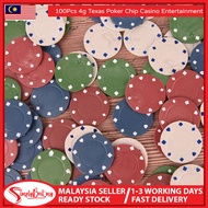 SIMPLYBEST Casino Poker Chips 100pcs 4g Clay Casino Game Card Game Poker Chip Playing Card Chip