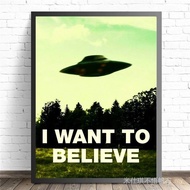 I Want to Believe The X Files TV Series Canvas Print Modern Painting Poster Print Wall Art Painting 