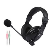 有線頭戴式耳機麥克風DT-2088(雙插頭-黑色)