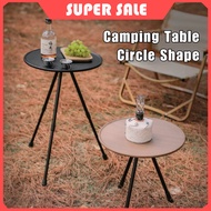 Portable Camping Table Round Circle Aluminum Alloy Table Outdoor with Bag Small Compact Picnic Table
