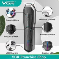 VGR ผม T Rimmer สำหรับผู้ชายจอแอลซีดีผมเครื่องตัดโกนหนวดตัดผมแบบชาร์จไฟฟ้าเครื่องโกนหนวดผมเครื่องมือ