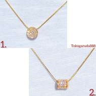 Liontin solitaire emas asli kadar 700 70 16k branded bulgaeri mainan kalung 1 gram diamond look cartie NJS shani amelia