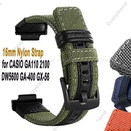16mm Nylon Watch Strap for CASIO GA110 2100 DW5600 GA-400 GX-56 Sports Belt Men's Wristband Bracelet
