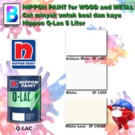 Nippon Paint Q-Lac Wood and Metal Paint Collection 5 Liter Brilliant White 1001, White 145P, White Lace 1004P