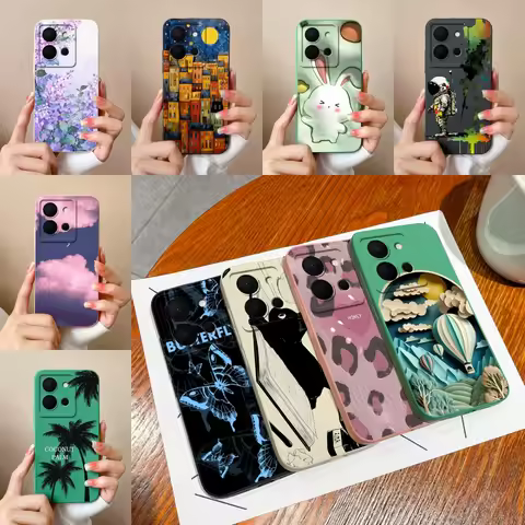 Cases For Vivo Y36 4G 5G Pretty Butterfly Love Heart Camera Protection Durable Shockproof Soft Cover