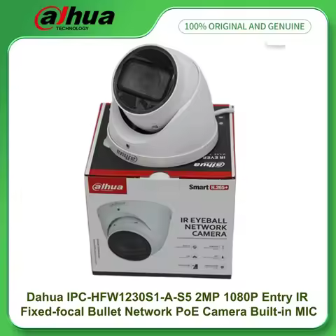 Dahua IPC-HDW1230T1-A-S5 2MP 1080P Entry 30M IR Built-in MIC Fixed-focal Eyeball PoE Network IP Came