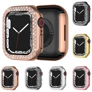 PC Protective Case for Apple Watch 7 41mm 45mm 6 40mm 44mm Bumper Cover For iWatch Series 7 SE 3 38mm 42mm Diamond Frame Covers