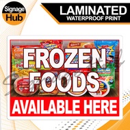 FROZEN FOODS Signage l Laminated, PVC or Tarpaulin Waterproof Print