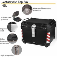 Top Box Aluminium Motorcycle 45L Motorcycle Box Storage Top Box Extra Trunk SANDAR BELAKANG SUITABLE