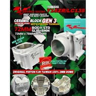 LC135 / Y15 HI POWER HIPOWER RACING CERAMIC BLOCK KIT & FJN FORGED PISTON ( GEN 3 ) + SLIP + BODY 68