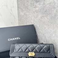 香緹國際精品 CHANEL boy 荔枝牛長夾 保卡31開 1393