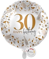 XXL Foil Balloon 30, Large Helium Balloon for 30th Birthday, Gift for Women or Men, Decoration for R
