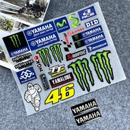 Mon Ster Energy Bộ Nhãn Dán Phản Quang Yamaha Miếng Dán Sửa Đổi Mũ Bảo Hiểm Xe Máy Xe Đạp Xe Máy Cho