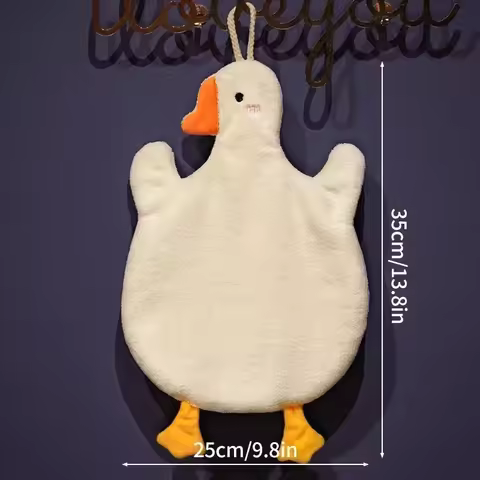 Hand Towels Cute Duck Hanging Towel Kitchen Bathroom Goose Bathing Ball Soft Absorbent Microfiber Wi