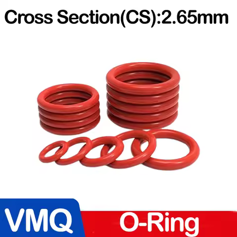 WD CS 2.65mm,Red Color Silicone Rubber O-RING VMQ Sealing Rings Repair Skeleton Oil Gasket Washer,In