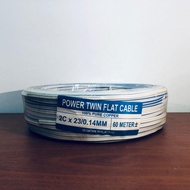2CORE PVC TWIN FLAT CABLE 23/0.14X2C PURE COPPER BLUE/WHITE CABLE
