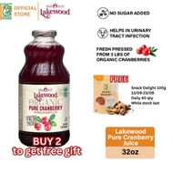Lakewood Organic Pure Cranberry Juices (32oz)