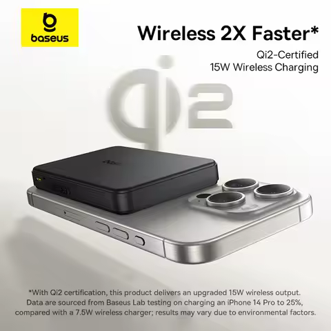 Baseus Magnetic Power Bank 22.5W Type C PowerBank Qi2 15W Wireless Charging External Battery For iPh
