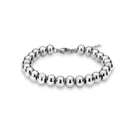 925 Sterling Silver 4MM-10M Italian Bead Ball Chain Bracelet- Handmade Bead Italian Bracelet, Silver