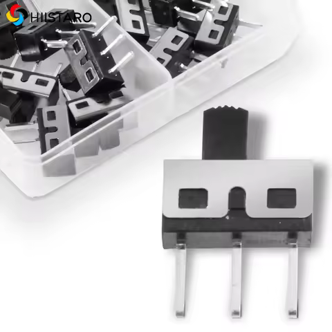 20pcs Micro Slide Switch,High Knob Vertical Slide Switch SPDT 3 Pin 2 Position 1p2t Panel SS-12D10