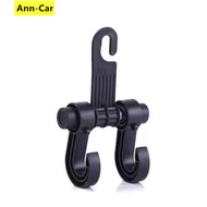 【 Ann-Car】ที่ยึดพนักศีรษะ1ชิ้นตะขอคู่สำหรับซื้อของชำกระเป๋าเป้รถยนต์ที่ยึดเบาะรถยนต์คลิปกระเป๋า