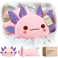 Mewaii Cute Axolotl Plush Pillow, Kawaii Plushies Pink Axolotl Stuffed Animals, Squishy Plushies, Cu