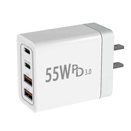 UL Certified American Standard 55W Gallium Nitride Charger PD20W Charging Head 2C2A Mobile Phone Cha