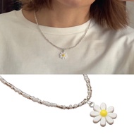 lu Colorful Sunflower Beaded Necklace Bohemian Daisy Flower Necklace Handmade Bohemian Bead Necklace