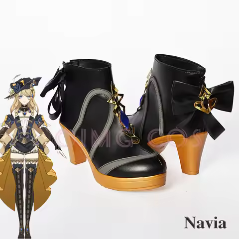 Navia Cosplay Shoes Anime Chinese Halloween Genshin Impact Game