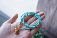 3mm天然綠松石 南紅吞金獸設計多圈手鍊手串s