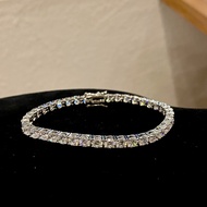 S925 Sterling Silver Moissanite Tennis Chain For Women Anniversary Gift Moissanite Bracelet Chain An