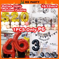 16/32Inch Aluminum foil Number Balloon Super Big Birthday Balloon Wedding Party Decoration