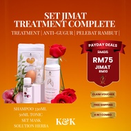 [HQ]K&K 100% HERBAL THERAPEUTIC COMPLETE HAIR SET - LEBATKAN RAMBUT - SERUM GUGUR RAMBUT-PEK HERBA A
