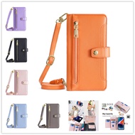 Samsung Galaxy note10/+/lite/note8 Flip Phone Case Flip Cover Case Card Leather Case Protective Case Crossbody Strap Coin Purse Phone Case