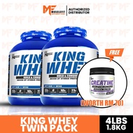 COMBO Muscle Kingdom King Whey 4 lbs/1.8 kg /71 servings x 2 Unit  - Makanan tambahan Whey Protin